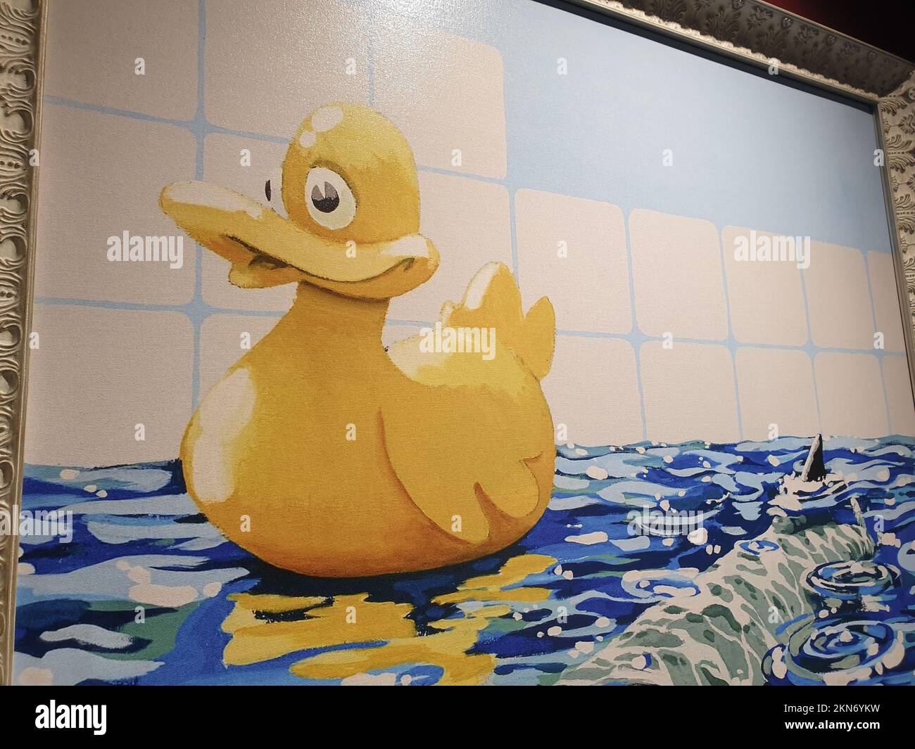 'Rubber Duck' - Ausstellung Banksy im Technikum in Mülheim-Ruhr Stock Photo