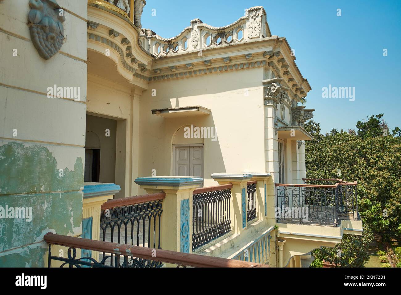 Terrace of a typical Bengali affluent estate home from the early twentieth century. Stock Photo