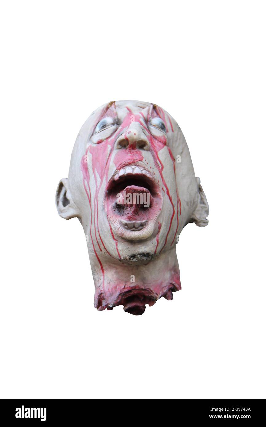 The Scary Face of a Horror Monster Model Head. Stock Photo
