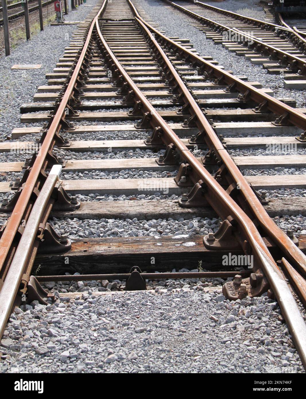 Change Over Points on a Railway Train Track. Stock Photo