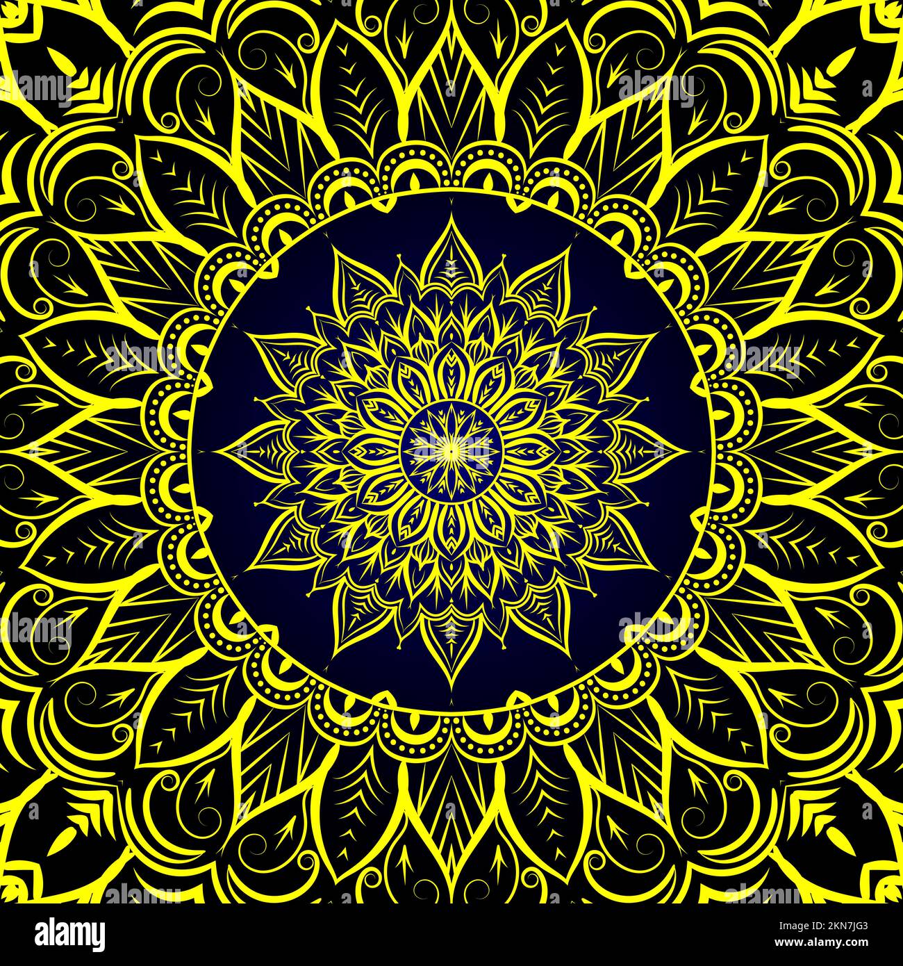 Beautiful floral pattern mandala art isolated on a dark background ...