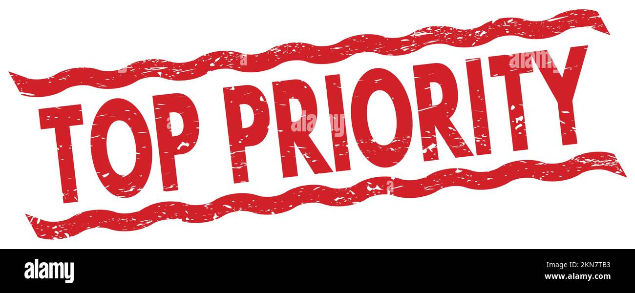 TOP PRIORITY text written on red lines stamp sign Stock Photo - Alamy