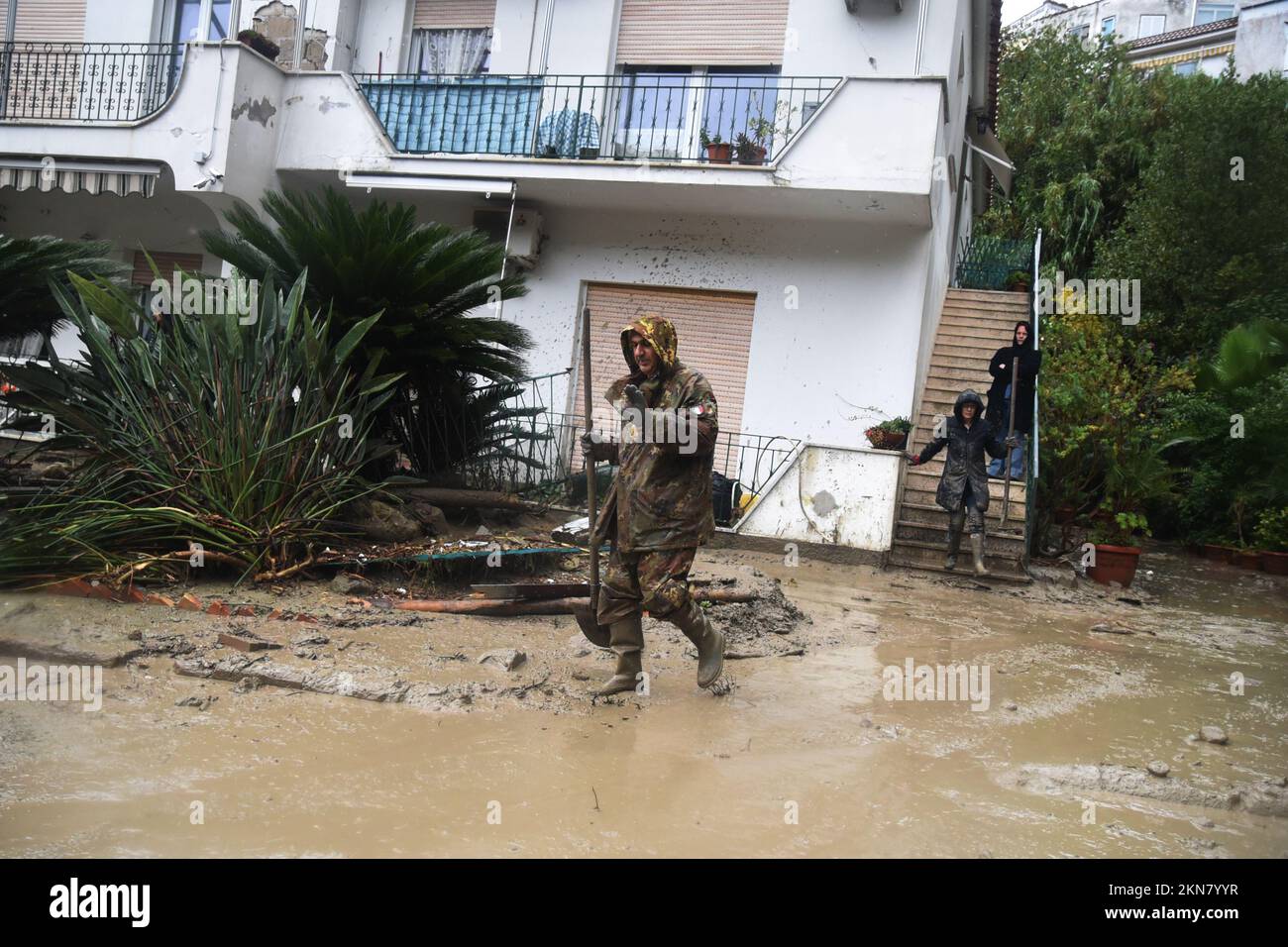 Casamicciola, common of Ischia island have been hit by landslide due to heavy rains, at moment one have been find in the mud the body women, while and twelve persons are missing, while the rescuers continues dig. (Photo by Pasquale Gargano/Pacific Press) Credit: Pacific Press Media Production Corp./Alamy Live News Stock Photo