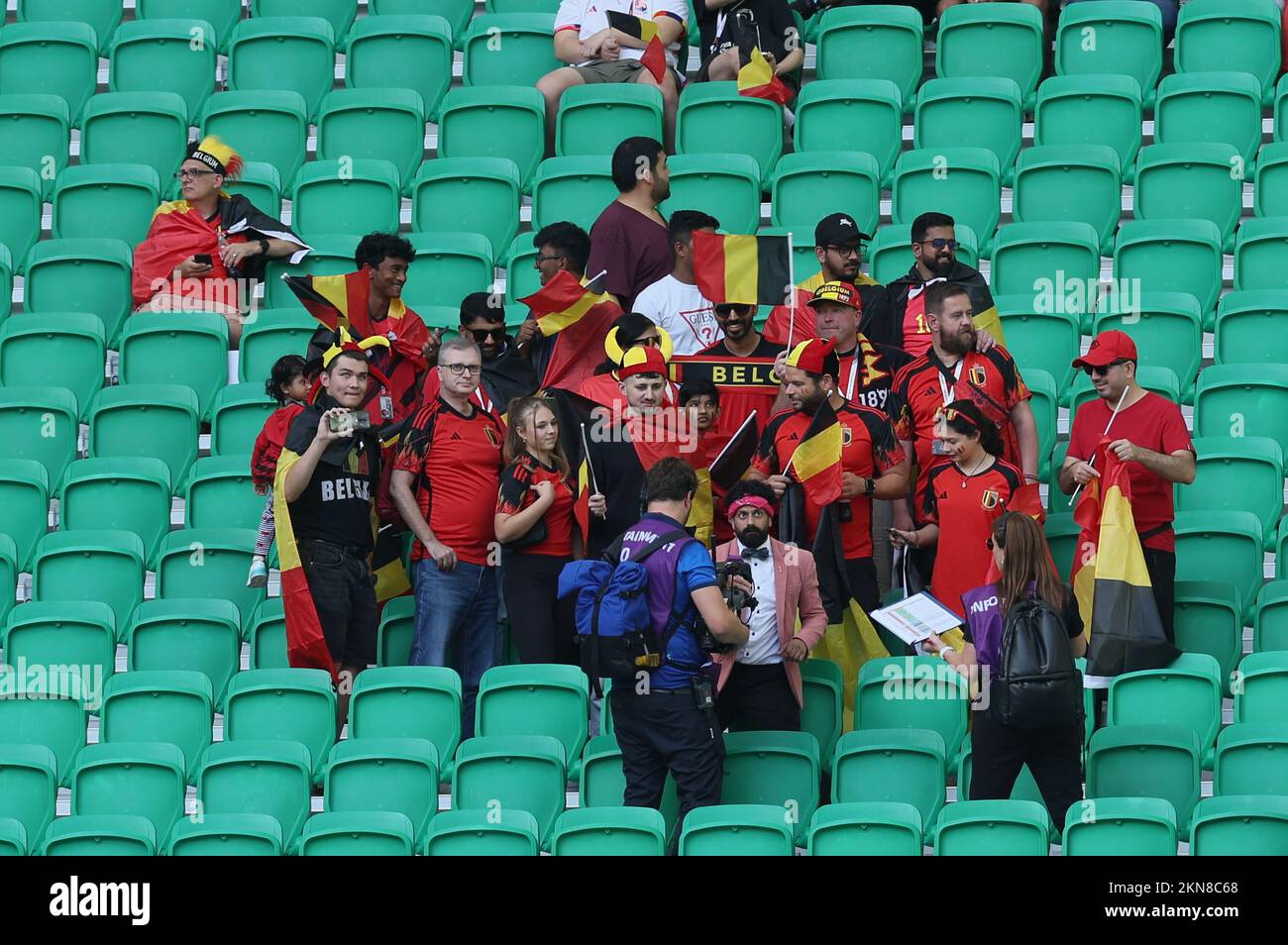 Red Devils' supporters pictured in the stands ahead of a soccer game