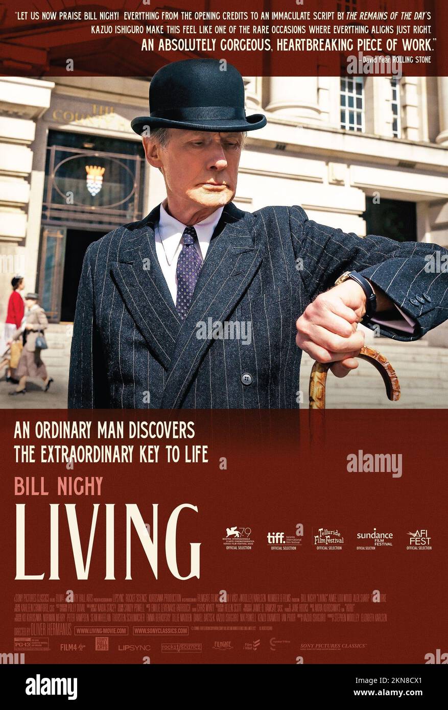BILL NIGHY in LIVING (2022), directed by OLIVER HERMANUS. Credit: Ingenious / Film4 Productions / Album Stock Photo