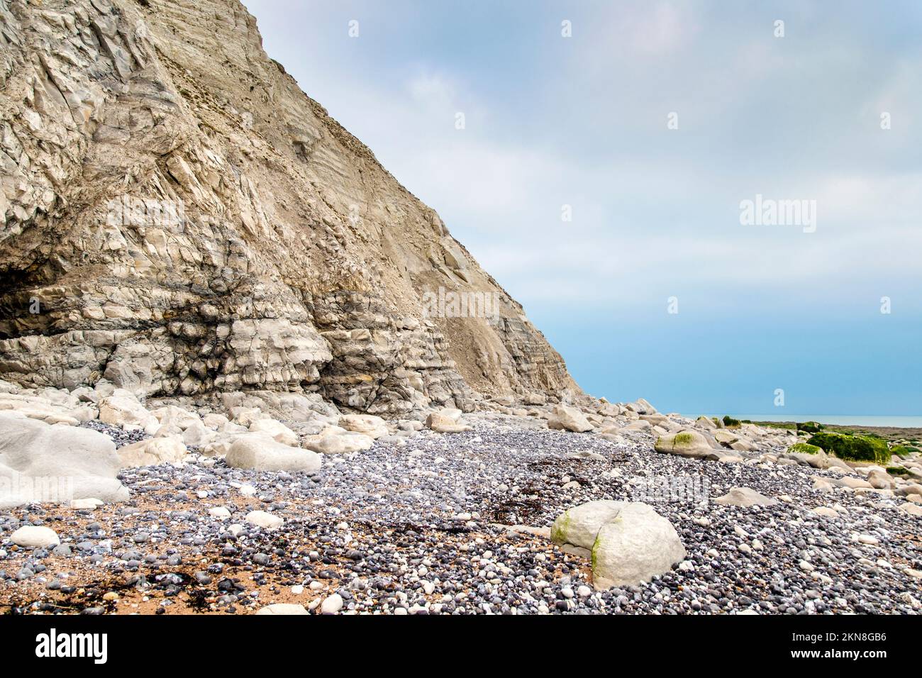 Chalk cliff face formed in the Late Cretaceous epoch at Beachy Head