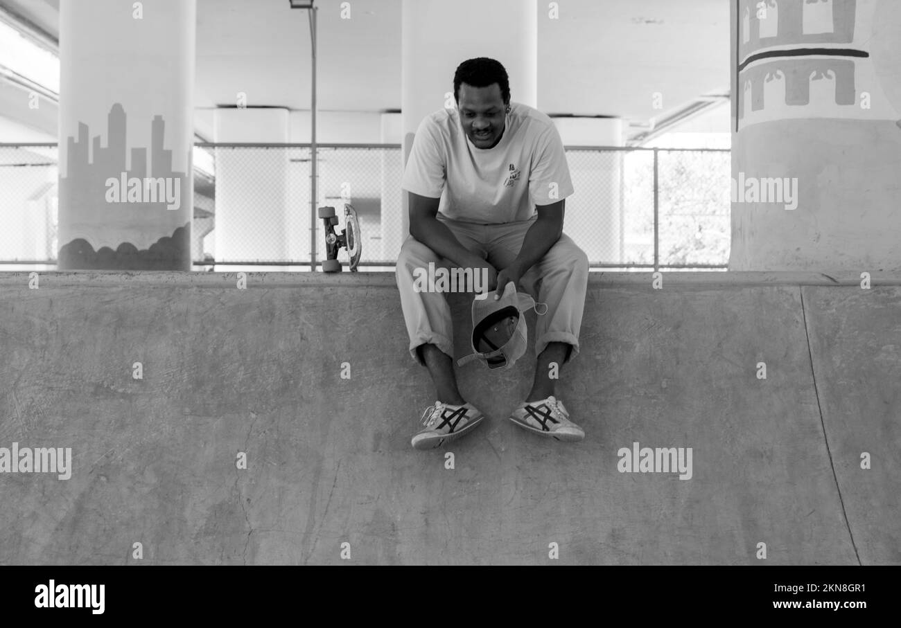 man skating in the skatepark Stock Photo Alamy
