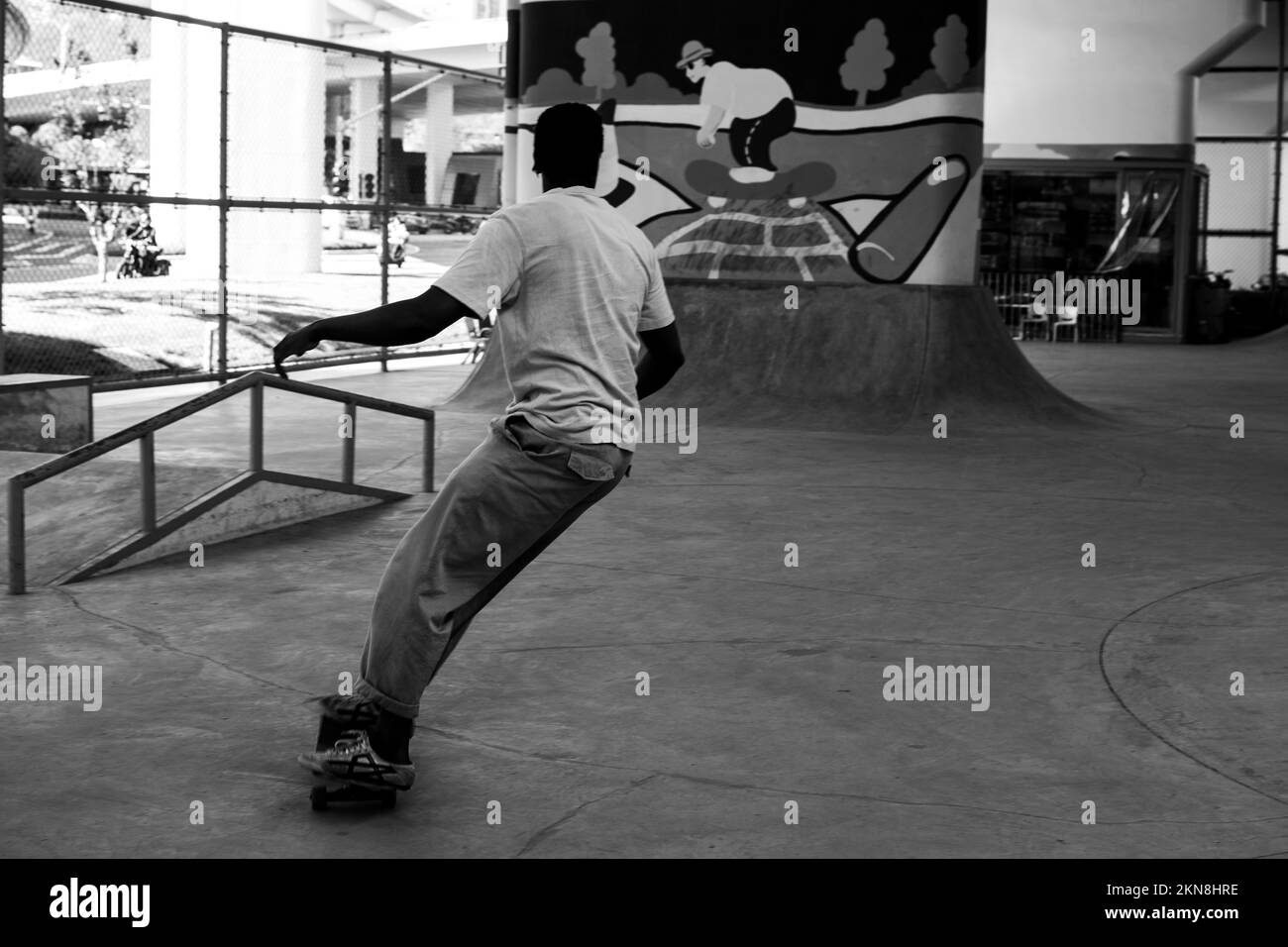 man skating in the skatepark Stock Photo Alamy