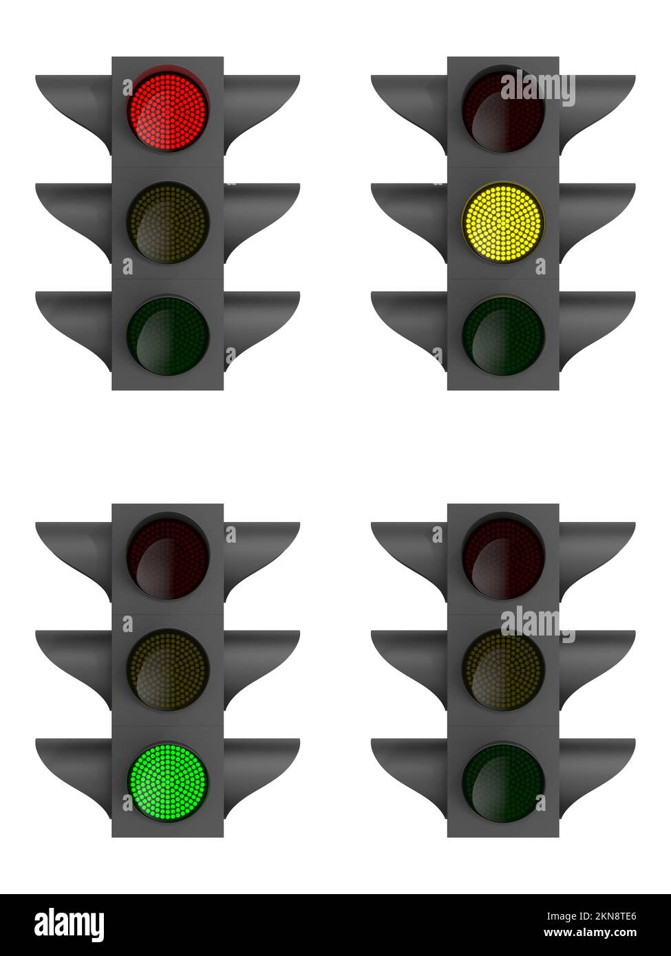 traffic light on white background. Isolated 3D illustration Stock Photo