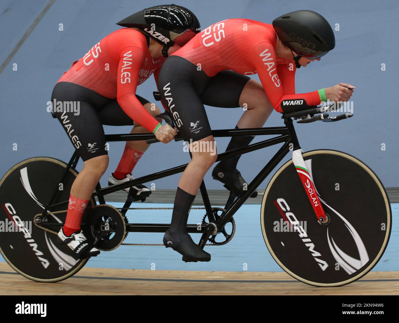 Nia HOLT of Wales along with her pilot Amy Cole in the women's Tandem B ...