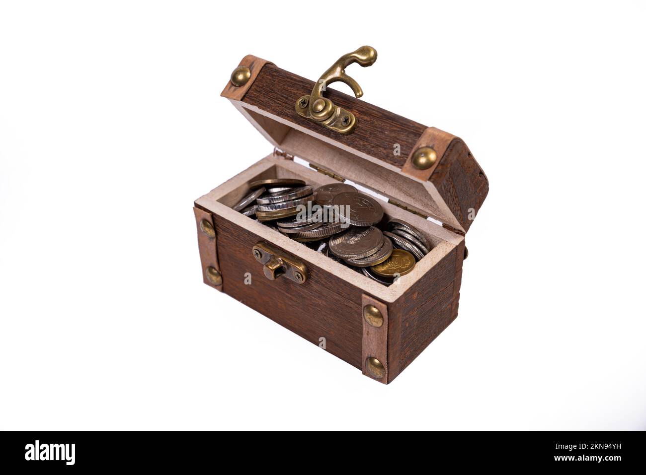 antique golden chest isolated on white Stock Photo - Alamy