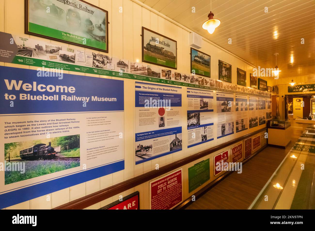 England, Sussex, Bluebell Railway, Sheffield Park Station, Bluebell Railway Museum, Interior View Stock Photo