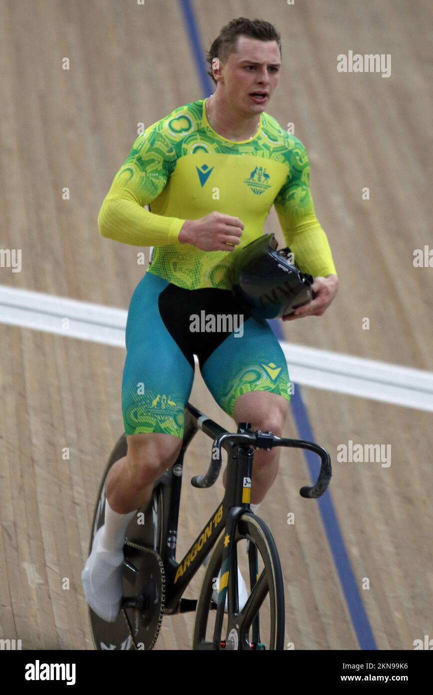 Matthew RICHARDSON of Australia wins gold in the Men's sprint cycling at the 2022 Commonwealth