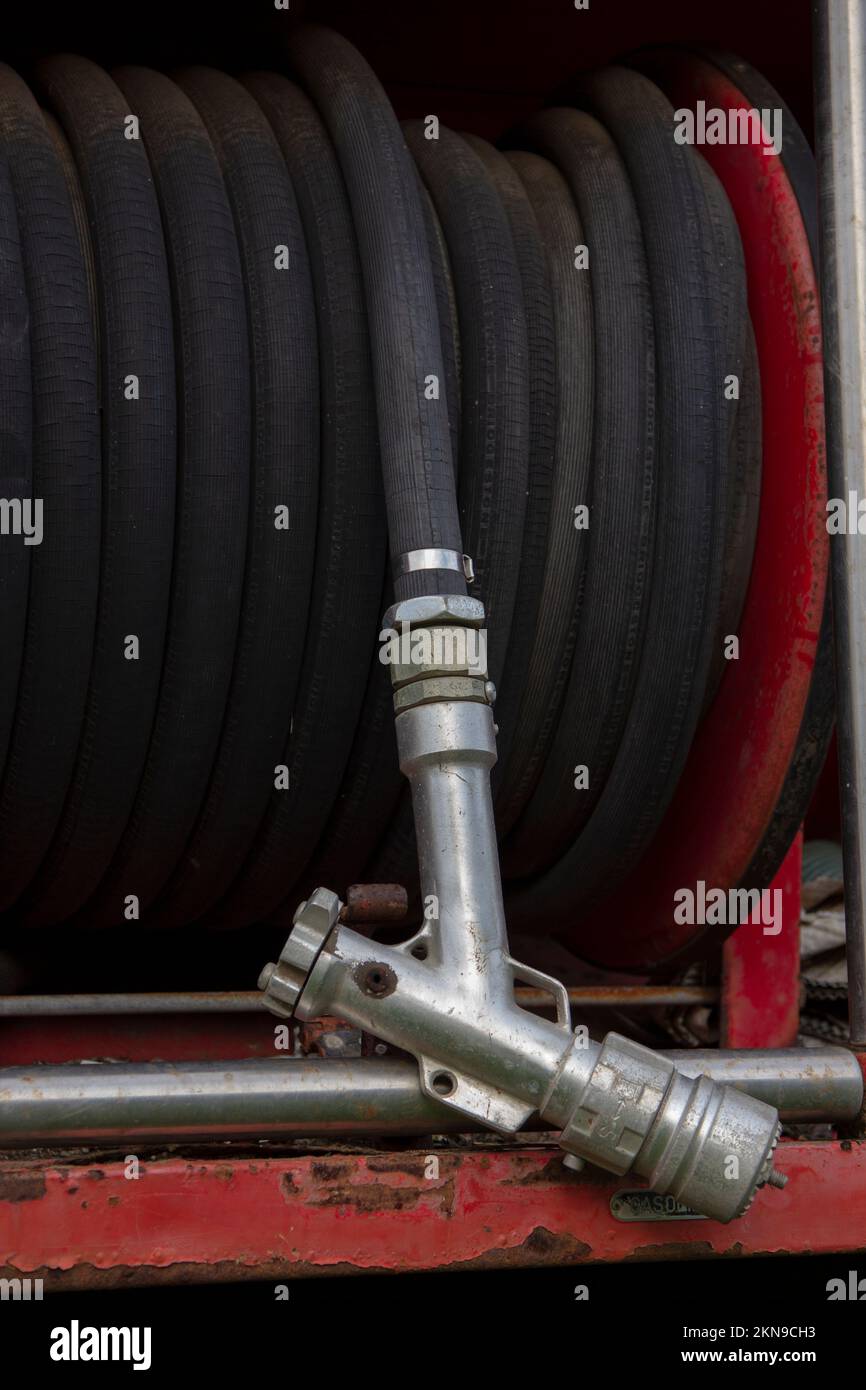 Parts of a wrecked fire engine Stock Photo Alamy