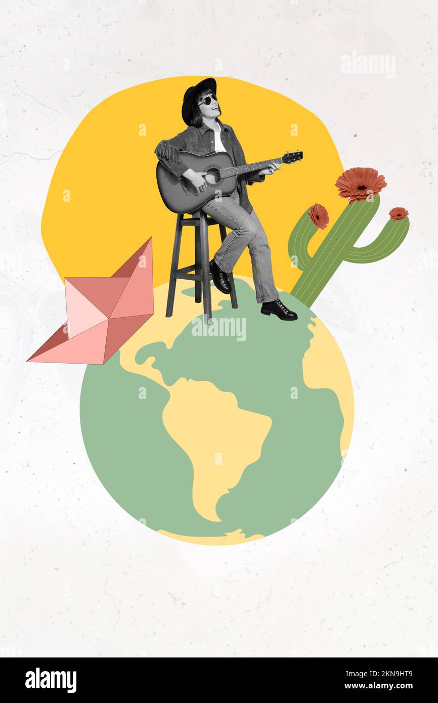 3d retro abstract creative artwork template collage of popular famous