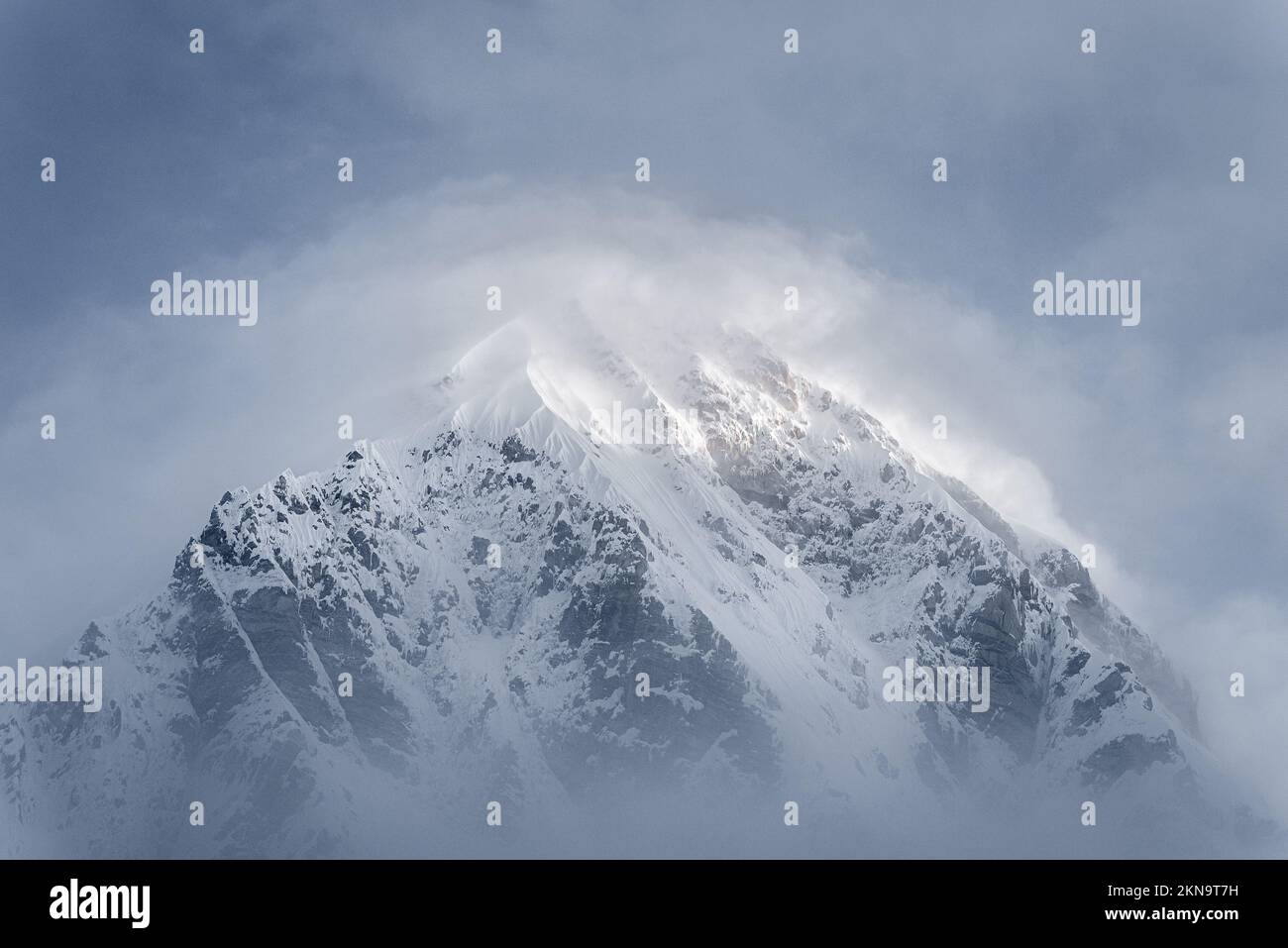 Pumori mountain from Kalapathaar, Nepal Stock Photo