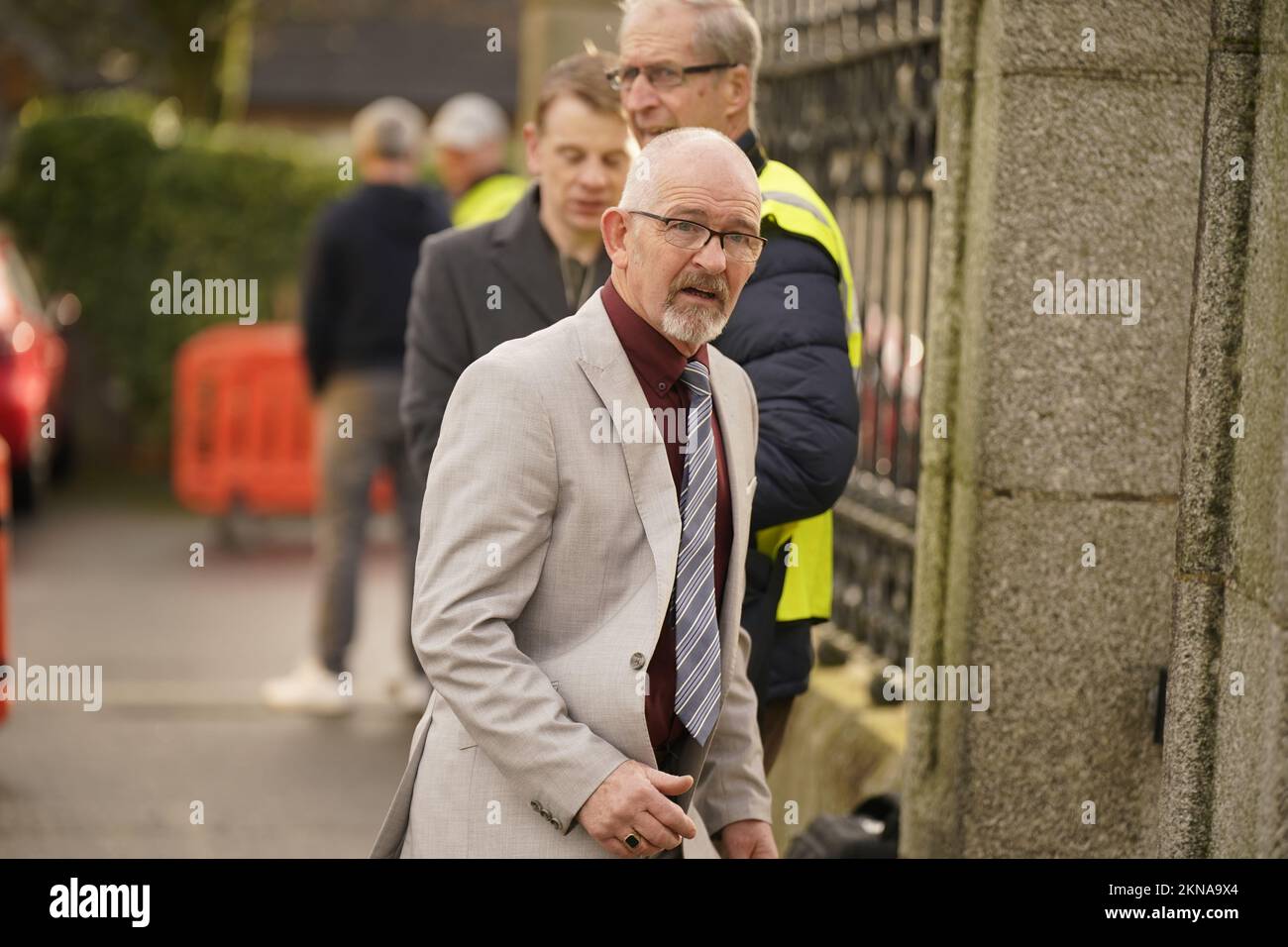 John Kelly arrives for a memorial celebration for his daughter Vicky Phelan at the Church of the Assumption, Mooncoin, Co Kilkenny. Cervical cancer campaigner Vicky Phelan died on Monday, aged 48, eight years after being diagnosed with the disease. Picture date: Sunday November 27, 2022. Stock Photo