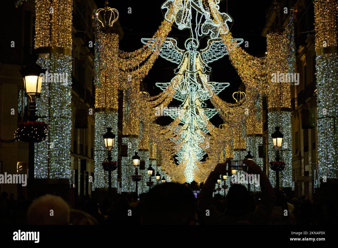 Málaga, Spain. 26th November 2022. Christmas lights switch on. Stock Photo