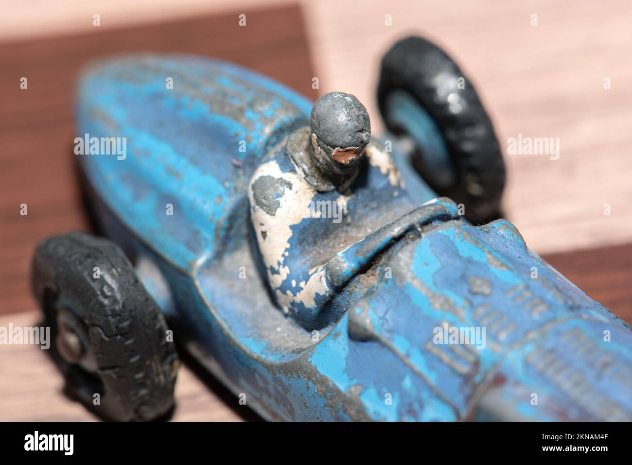 Old Blue Toy Car Classic Talbot Lago UK Racing car Stock Photo