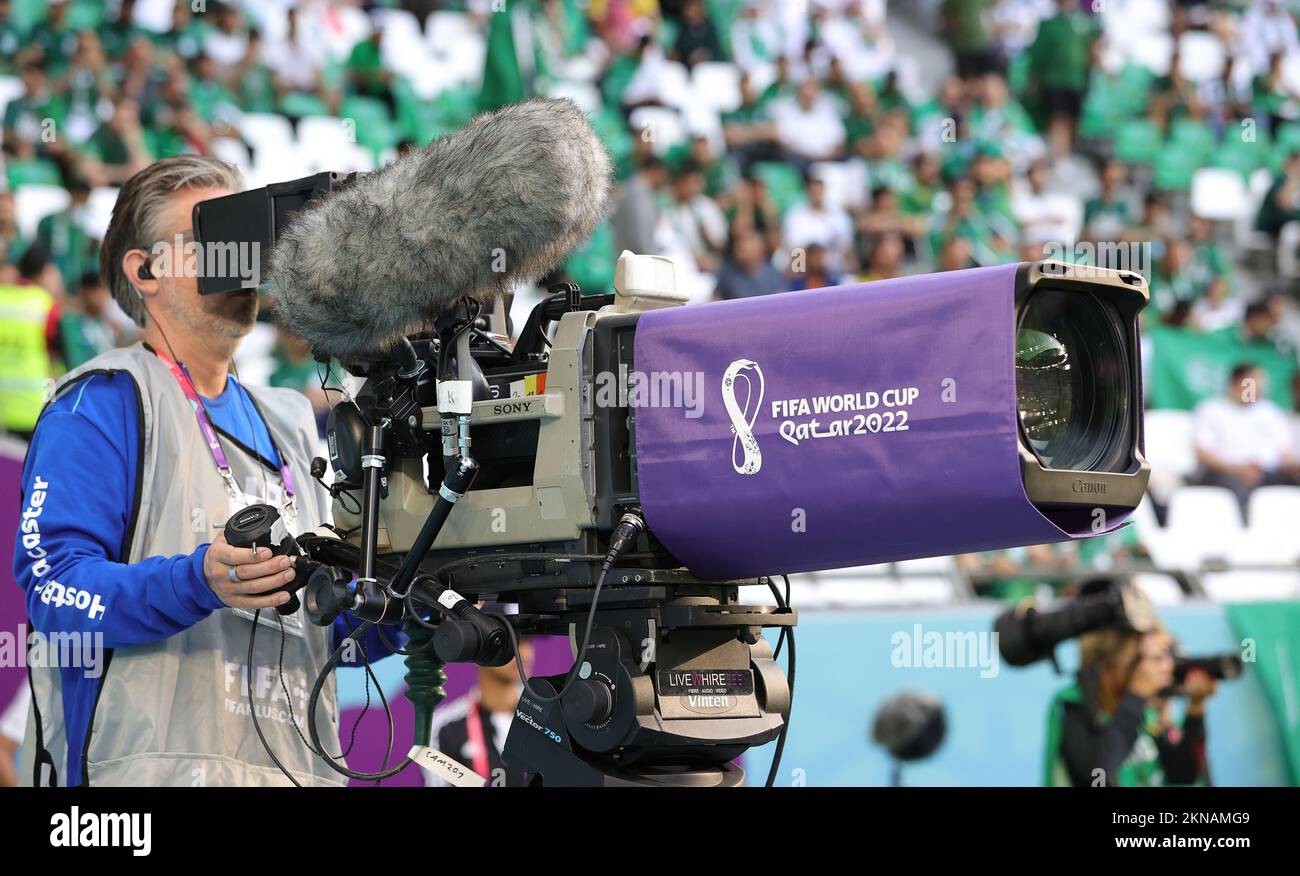 Illustration camera tv, television during the FIFA World Cup 2022