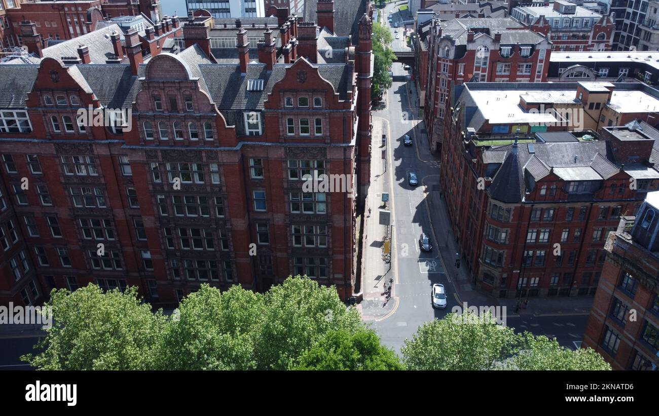 An aerial view of Sackville Street, Manchester, the city's gay village