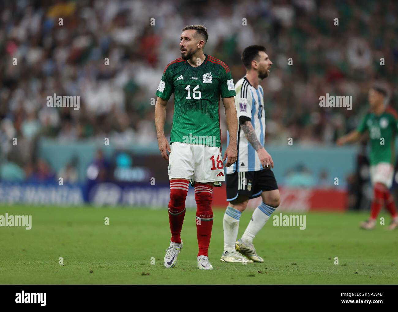 Lusail Iconic Stadium, Lusail, Qatar. 26th Nov, 2022. FIFA World Cup Football, Argentina versus Mexico; Hector Herrera of Mexico Credit: Action Plus Sports/Alamy Live News Stock Photo