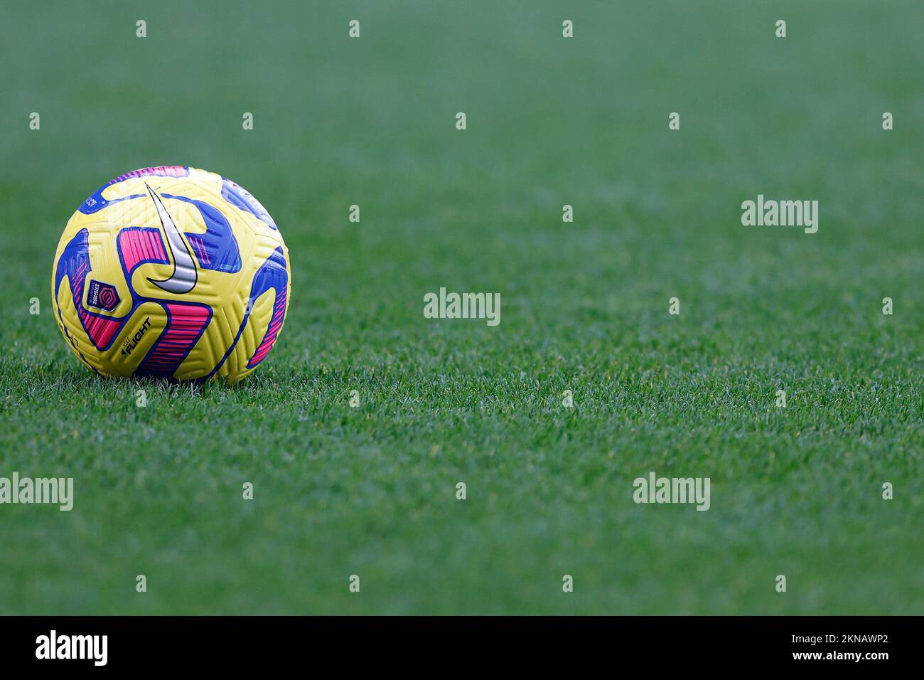 WSL match ball before the FA Womens Continental League Cup match Liverpool Women vs Blackburn Rovers Ladies at Prenton Park, Birkenhead, United Kingdom, 27th November 2022  (Photo by Phil Bryan/News Images) Stock Photo