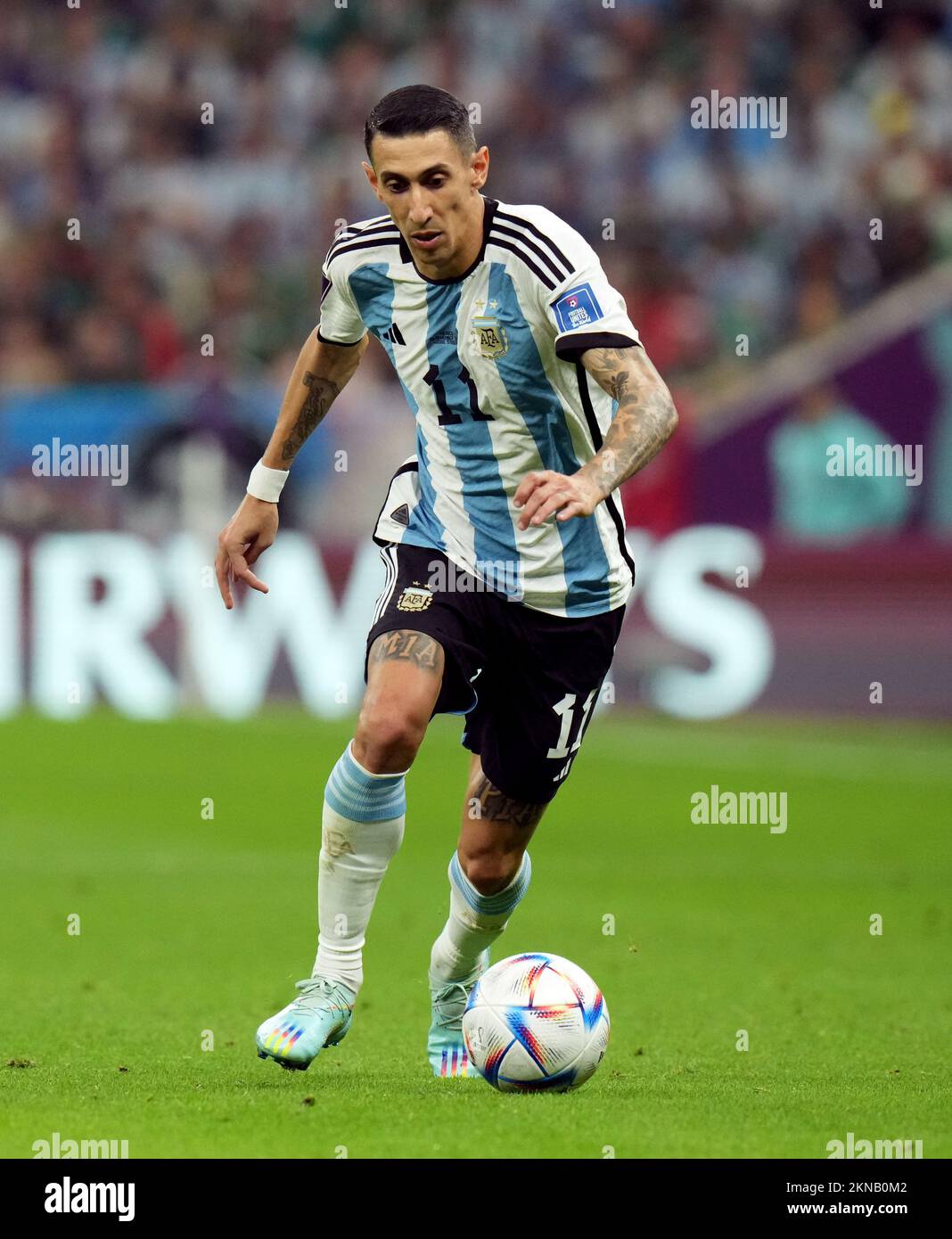 Argentina's Angel Di Maria during the FIFA World Cup Group C match at the Lusail Stadium in Lusail, Qatar. Picture date: Saturday November 26, 2022. Stock Photo