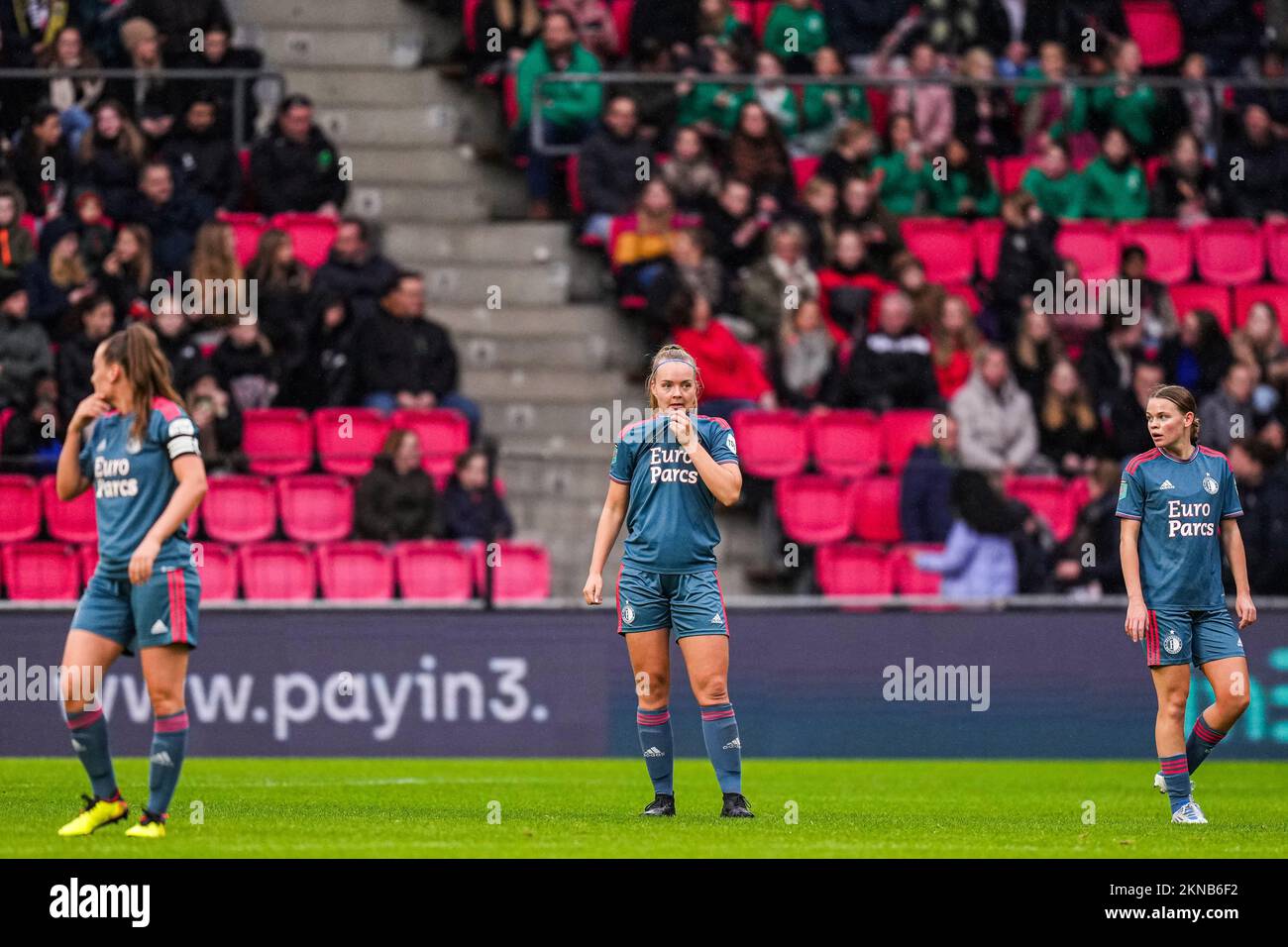 Eindhoven - Amber Verspaget of Feyenoord V1 V1 reacts to the 1-0 during the match between PSV V1 v Feyenoord V1 at Philips Stadion on 27 November 2022 in Eindhoven, Netherlands. (Box to Box Pictures/Yannick Verhoeven) Stock Photo