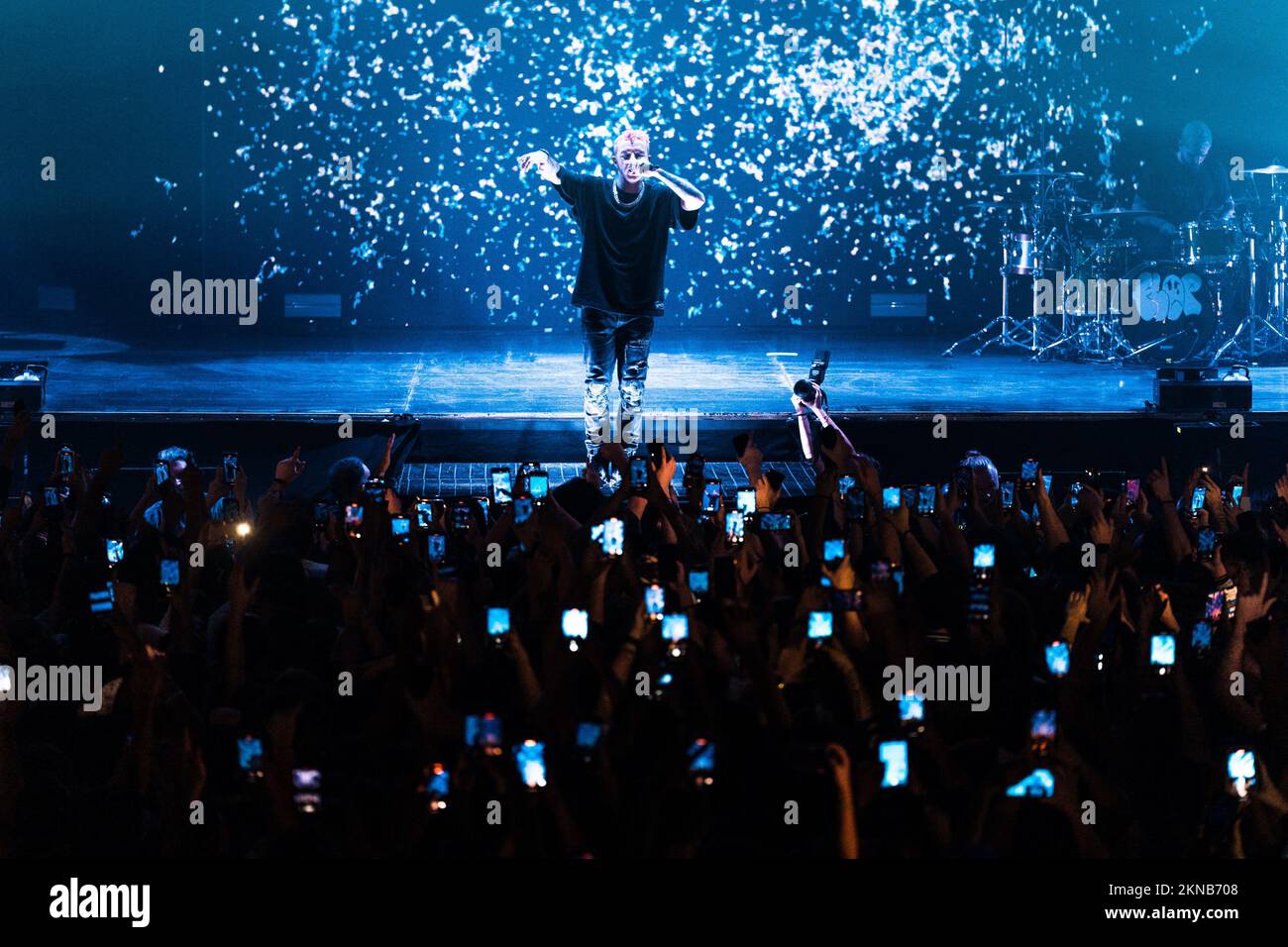 Salmo during the Italian singer Music Concert Salmo Flop Tour on