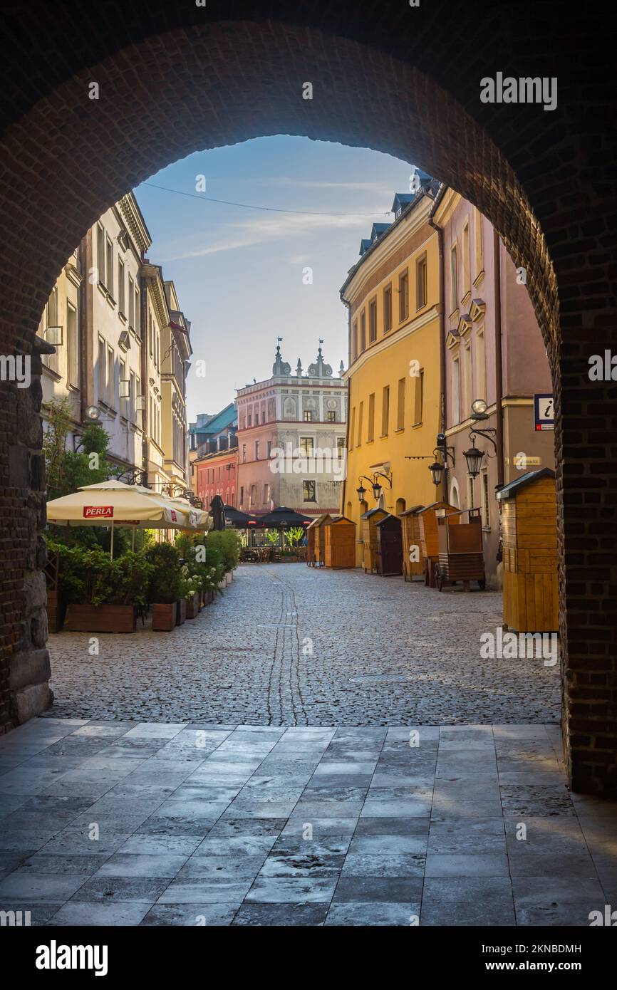 Tunnel leading to the historic city center of Lublin, Poland Stock Photo