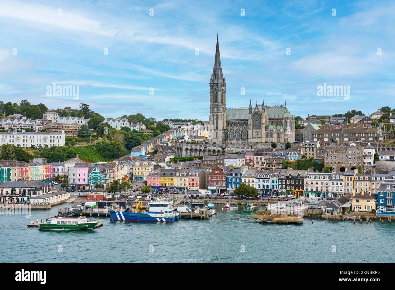 city scape of Cobh Harbour, seaport of Cork in south Ireland Stock ...