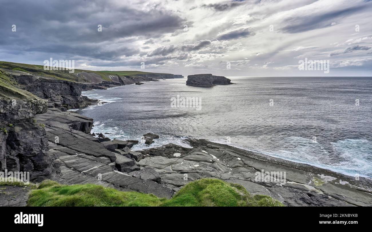 Wild Cliffs Wild cliffs near Dunmore Head at the Ring of Kerry, Atlantic water way ...