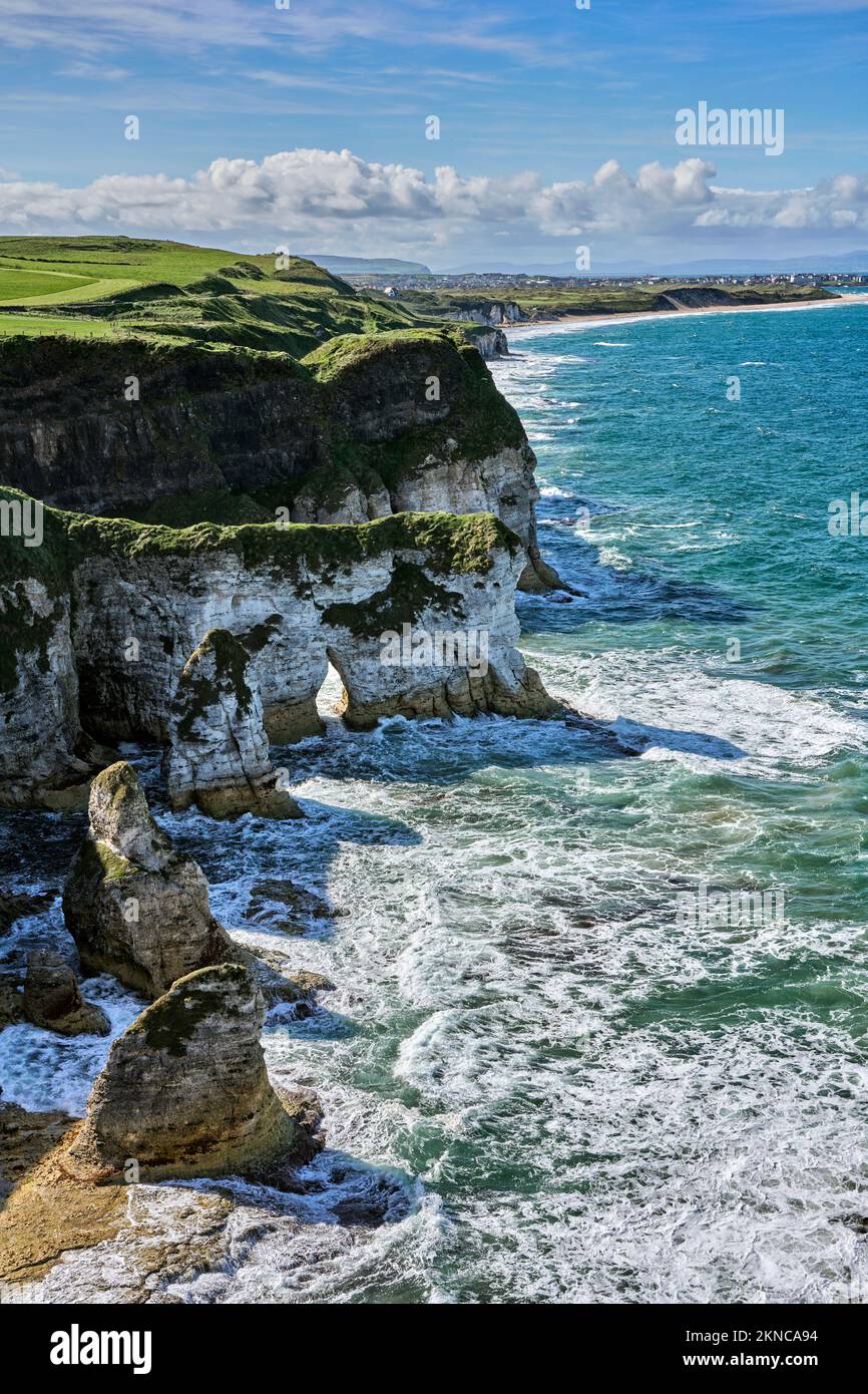 Wild Cliffs Wild cliffs at the Atlantic coastline of Northern Ireland near ...