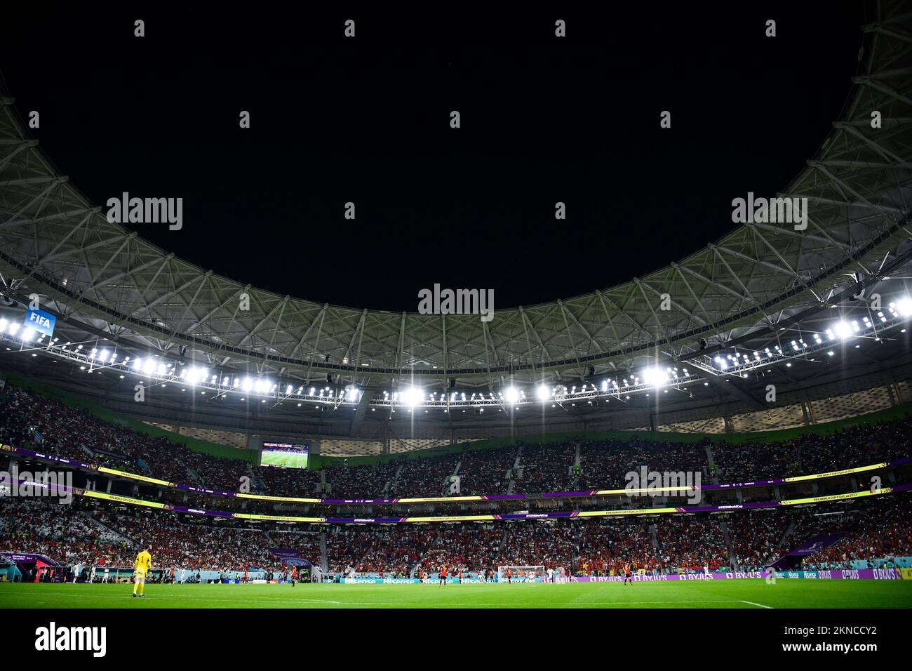 DOHA, QATAR - NOVEMBER 27: A general interior overview during the Group F - FIFA World Cup Qatar 2022 match between Belgium and Morocco at the Al Thumama Stadium on November 27, 2022 in Doha, Qatar (Photo by Pablo Morano/BSR Agency) Stock Photo