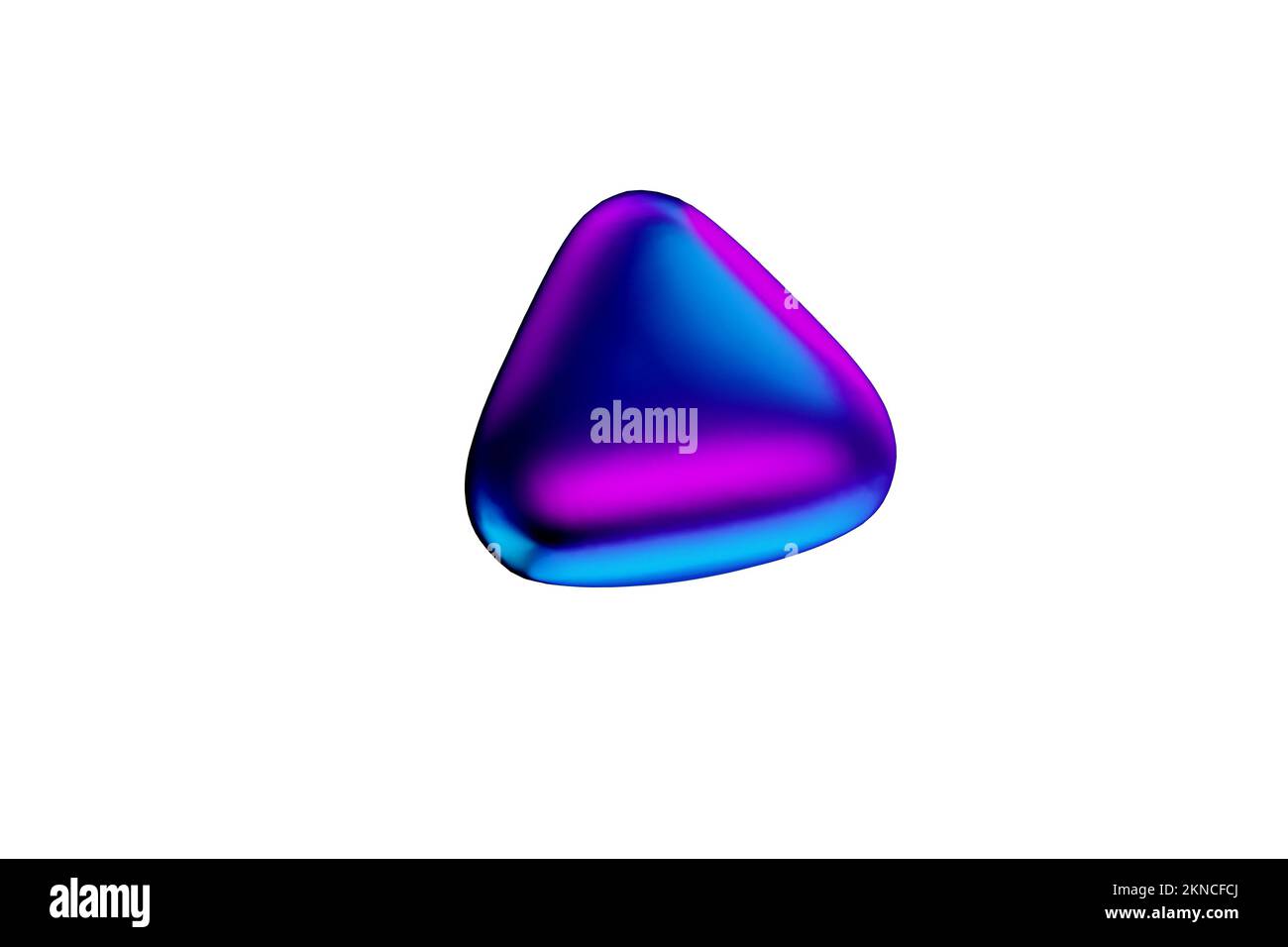 Triangular abstract shape in gradient colors 3d render. Stock Photo