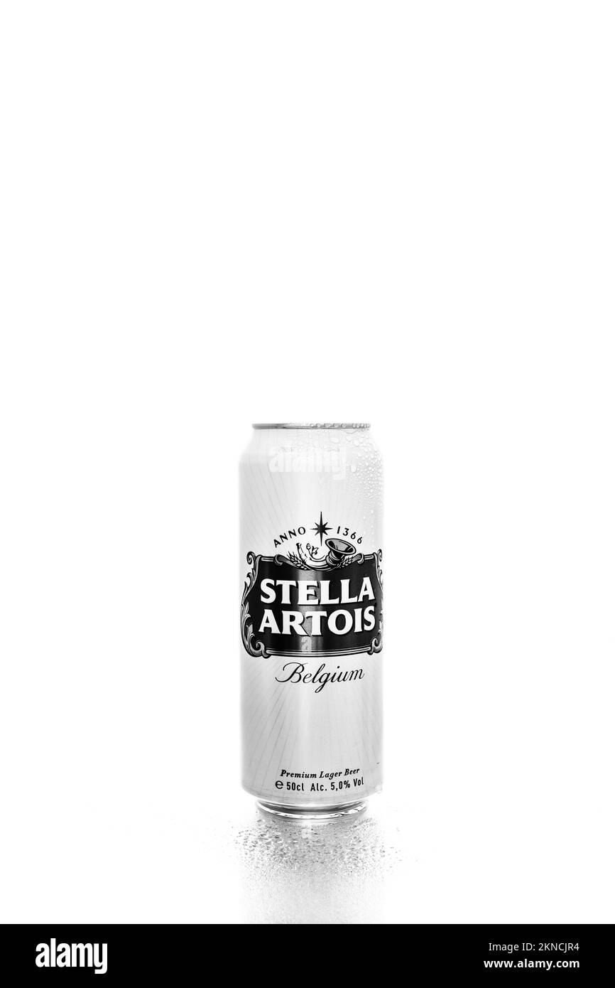Stella Artois beer can. Bucharest, Romania, 2023 Stock Photo Alamy