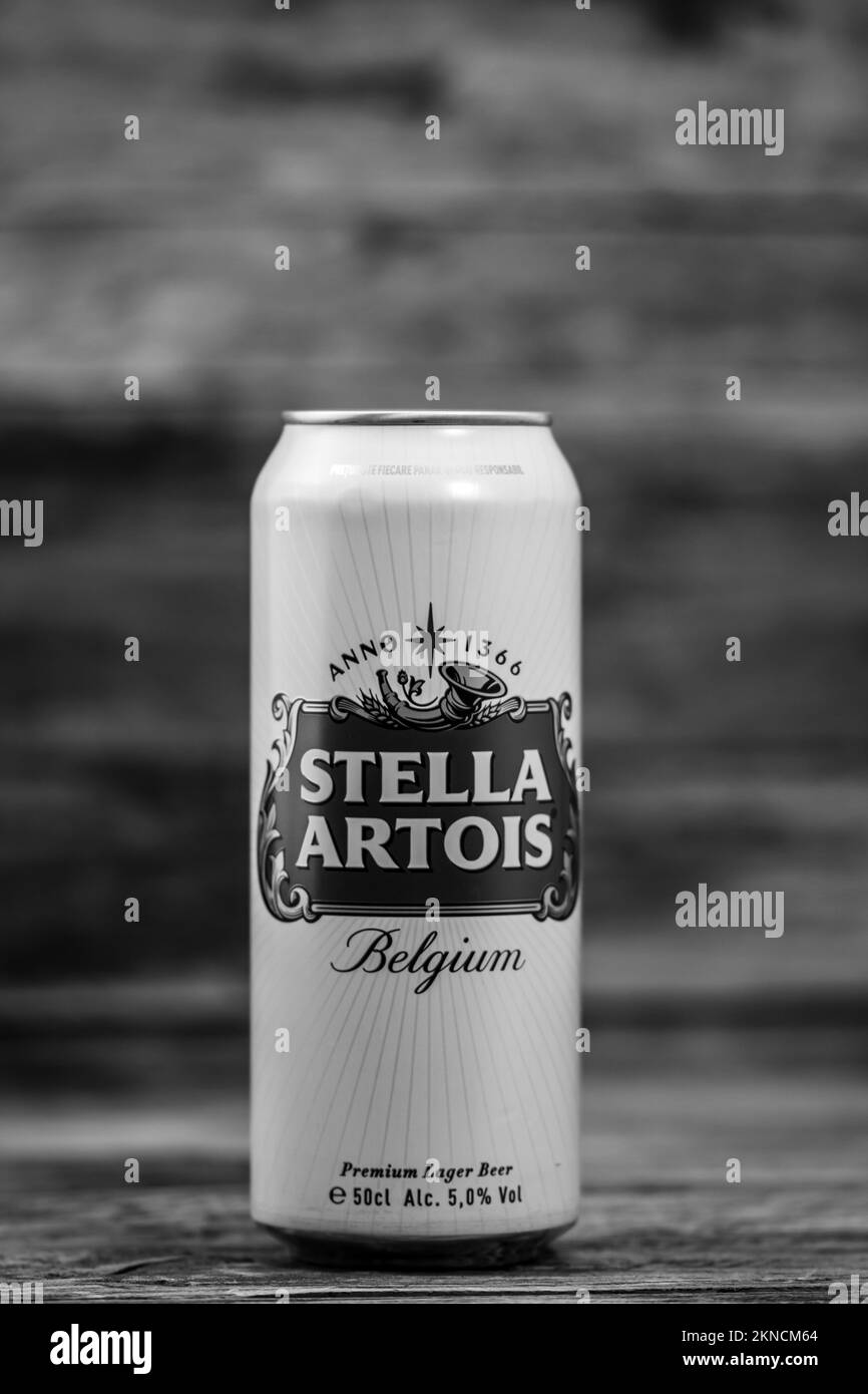 Stella Artois beer can. Bucharest, Romania, 2023 Stock Photo Alamy