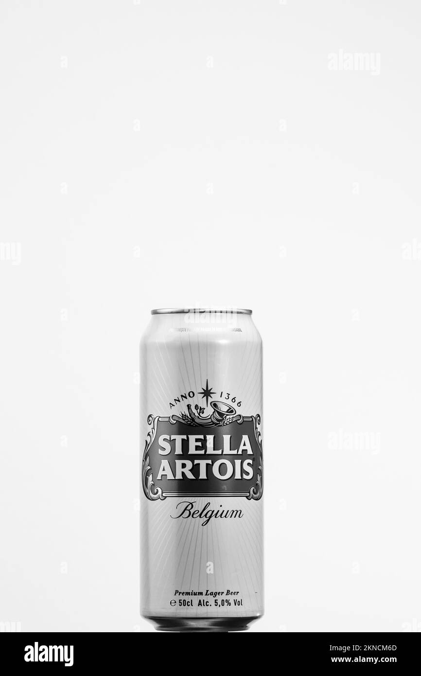 Stella Artois beer can. Bucharest, Romania, 2023 Stock Photo Alamy