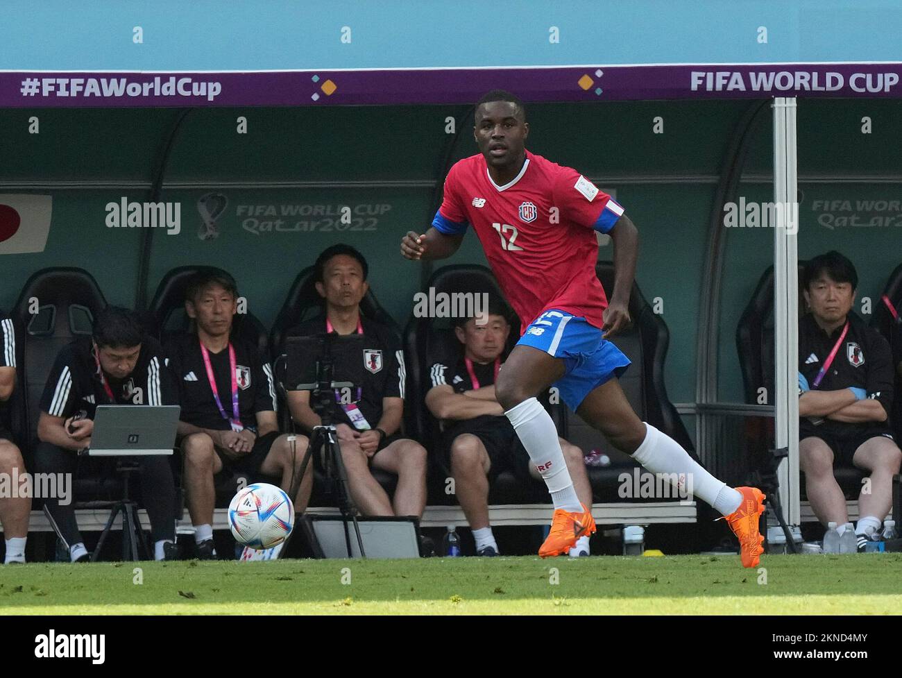 11/27/2022, Ahmad bin Ali Stadium, Doha, QAT, World Cup FIFA 2022, Group E, Japan vs Costa Rica, in the picture Costa Rica's forward Joel Campbell Stock Photo