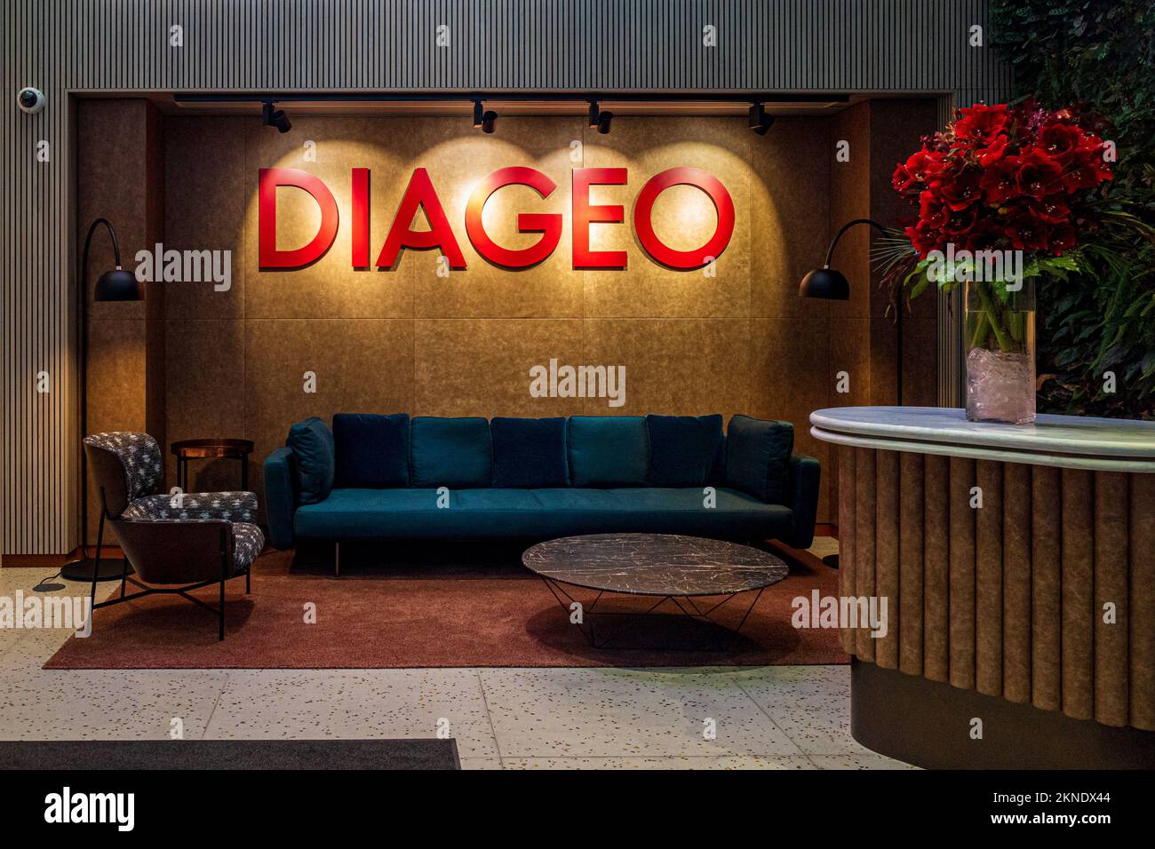 Diageo HQ at 16 Great Marlborough St, Soho, London. Diageo Headquarters London. Stock Photo