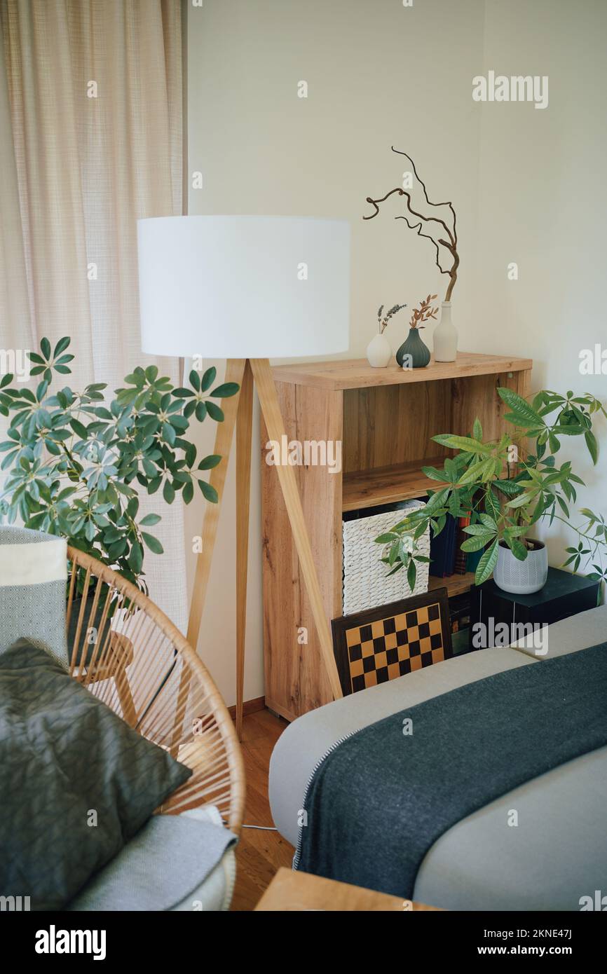 Daylight view of a modern living room in natural colors Stock Photo