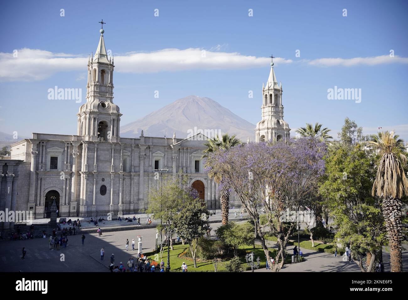 Arequipa city view (plaza de armas). Stock Photo