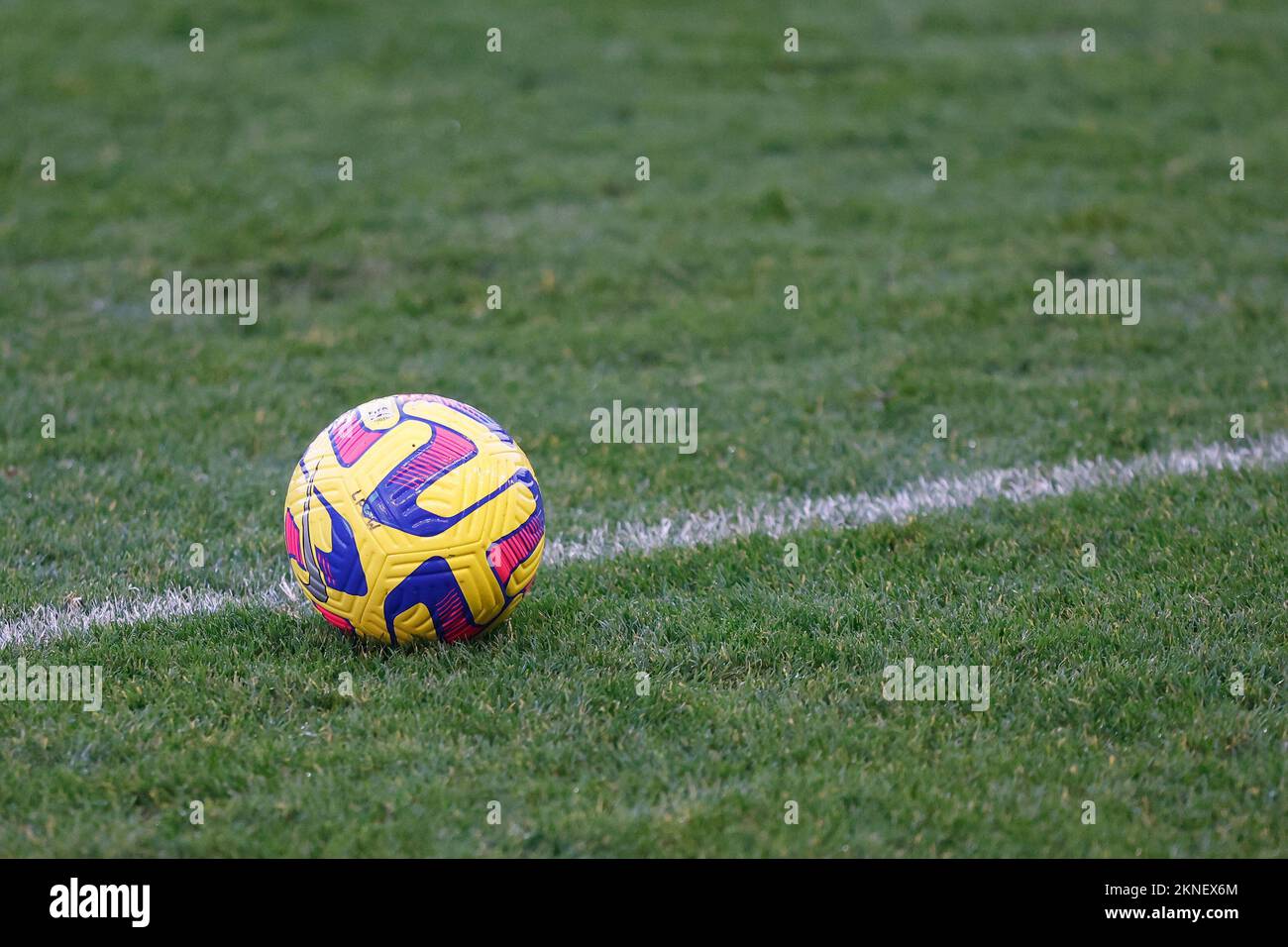 WSL match ball during the FA Womens Continental League Cup match Liverpool Women vs Blackburn Rovers Ladies at Prenton Park, Birkenhead, United Kingdom, 27th November 2022  (Photo by Phil Bryan/News Images) Stock Photo