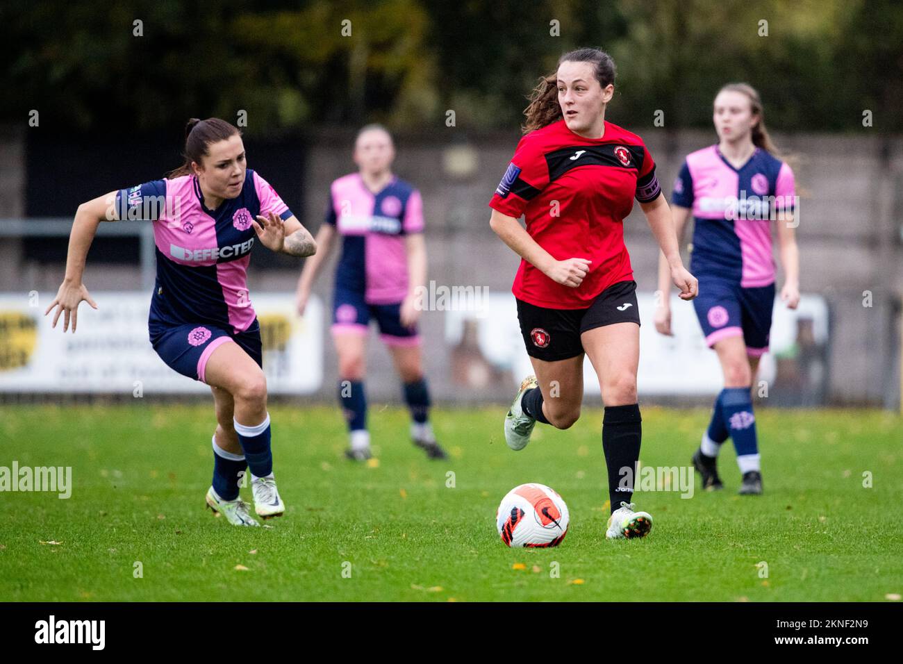 London, UK. 27th November, 2022. Phoebe Leitch (23 Gillingham) in action during the Vitality Women’s FA Cup Second Round game between Dulwich Hamlet and Gillingham. Champion Hill, Dulwich. Credit: Liam Asman/Alamy Live News Stock Photo