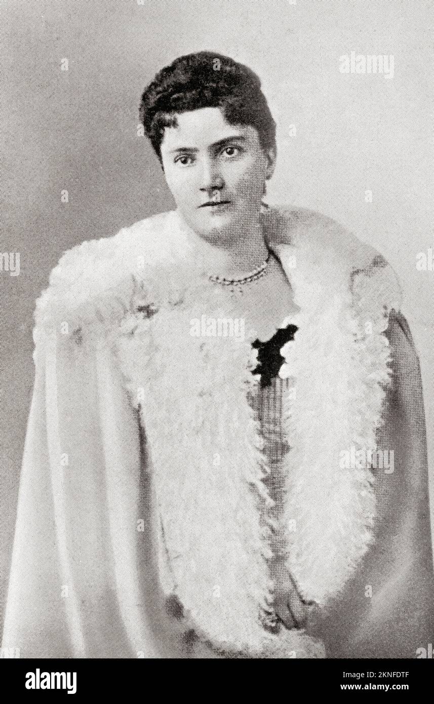 Draginja 'Draga' Obrenović, 1864 – 1903, formerly Draga Mašin.  Queen consort of King Aleksandar Obrenović of the Kingdom of Serbia. Stock Photo