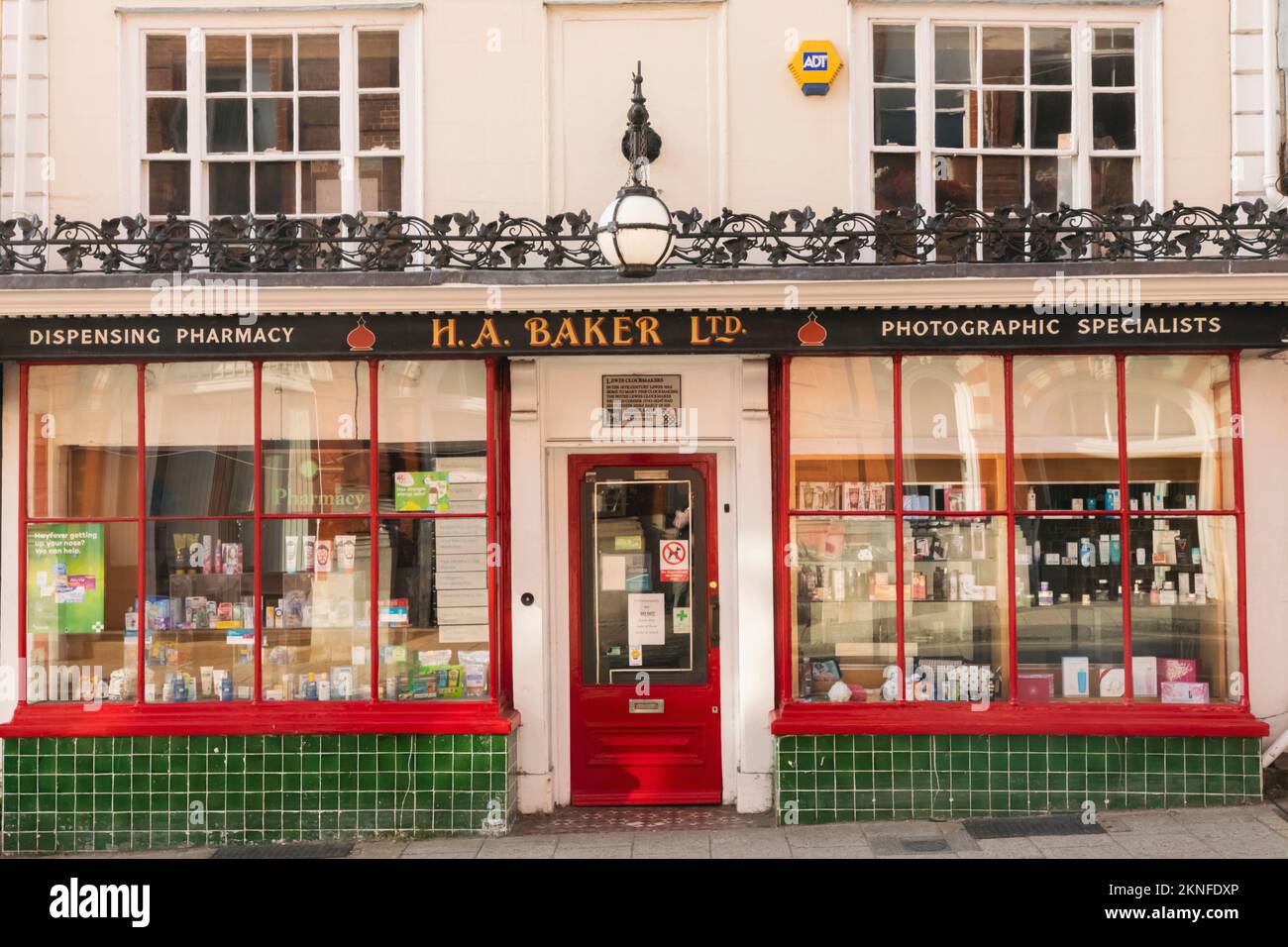 England, East Sussex, Lewes, Vintage Pharmacy and Photographic Shop Stock Photo