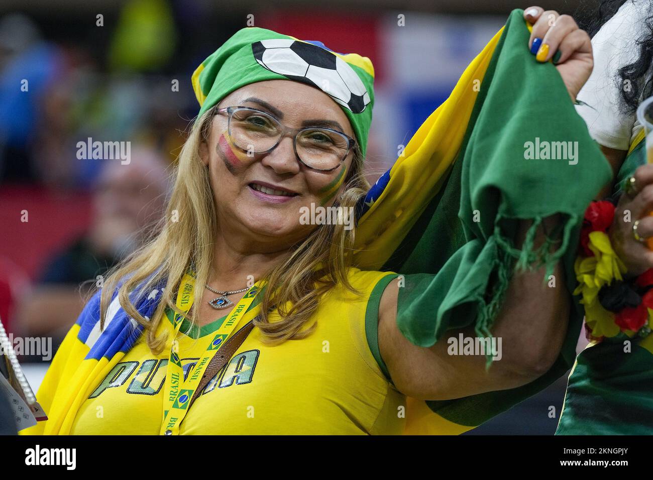 AL KHOR, 27-11-2022, Al Bayt Stadium, World Cup 2022 in Qatar, game between  Spain vs Germany, supporter of Brasil (Photo by Pro Shots/Sipa USA Stock  Photo - Alamy