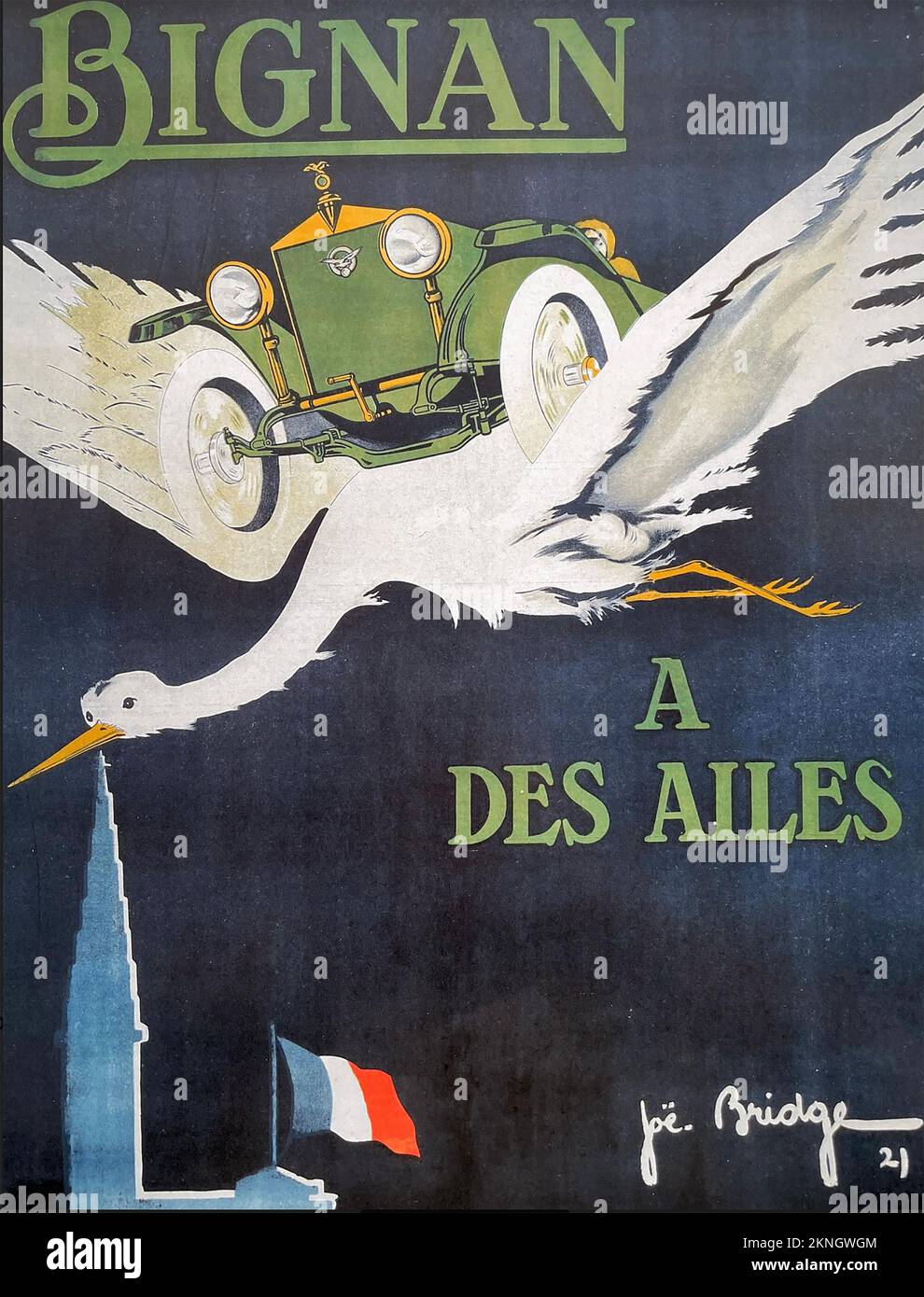 BIGNAN  A 1921 poster for the bFrench automobile company which traded between 1918 and 1931 Stock Photo