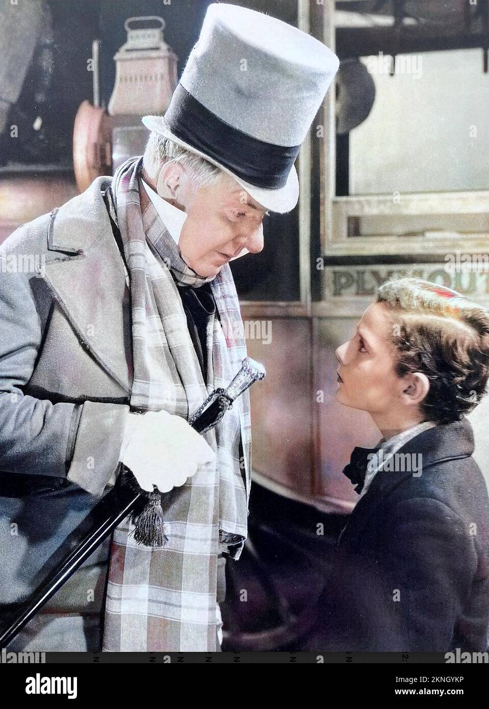 DAVID COPPERFIELD 1935 MGM film with W.C.Fields as  Wilkins Micawber and  Freddie Bartholomew as the young David Copperfield. Stock Photo
